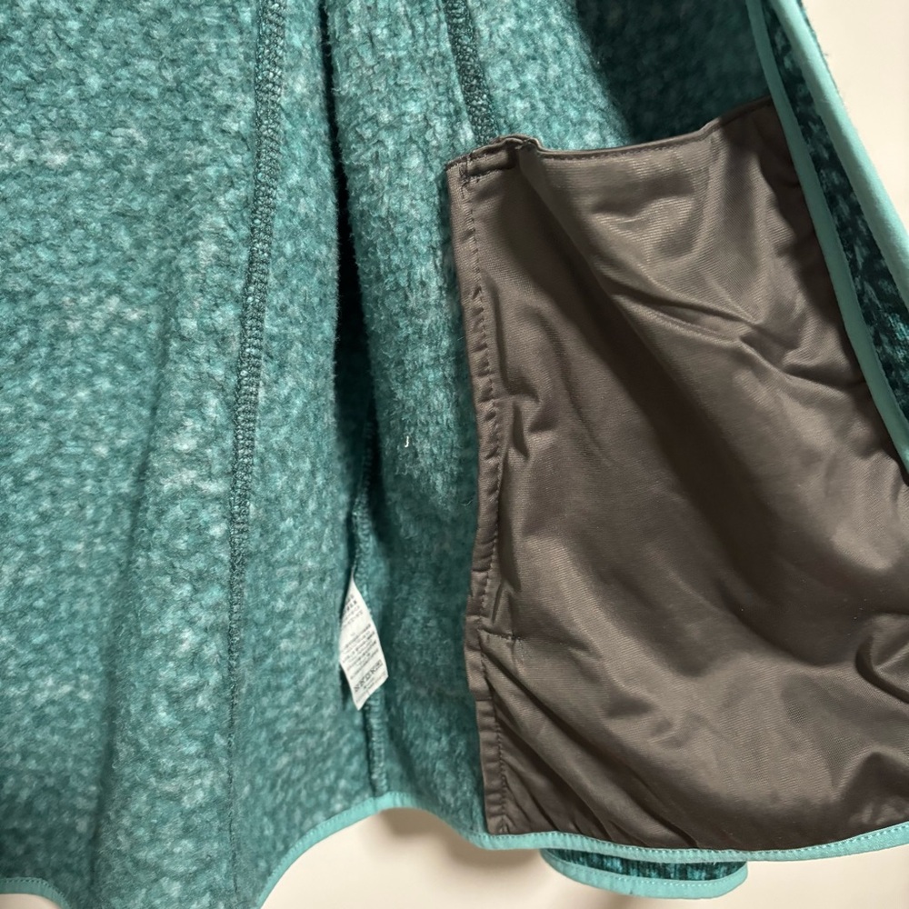 LL Bean Sweater Fleece Full-Zip Jacket Dark Pine Geo Teal Size XL - Picture 9 of 11